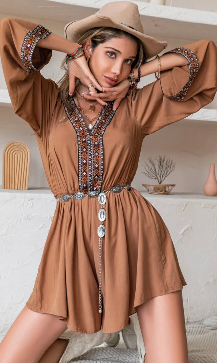 V-Neck Long Sleeve Romper