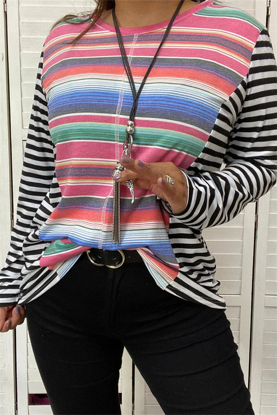 Serape Stripe Long Sleeve Top
