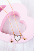 CLOSE TO HEART IRIDESCENT CRYSTAL AND GOLDTONE NECKLACE AND EARRINGS SET