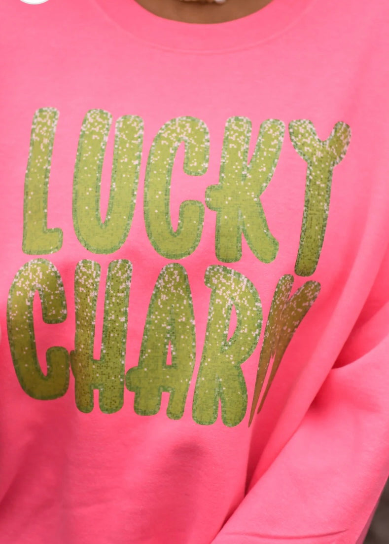 Lucky Charm Faux Glitter Sweatshirt