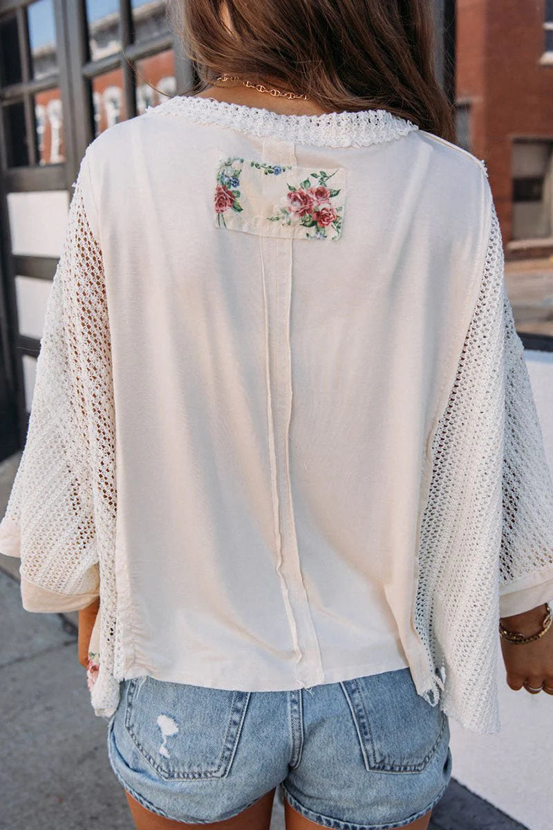 Tomorrow's Embrace Floral Lace Patchwork Blouse