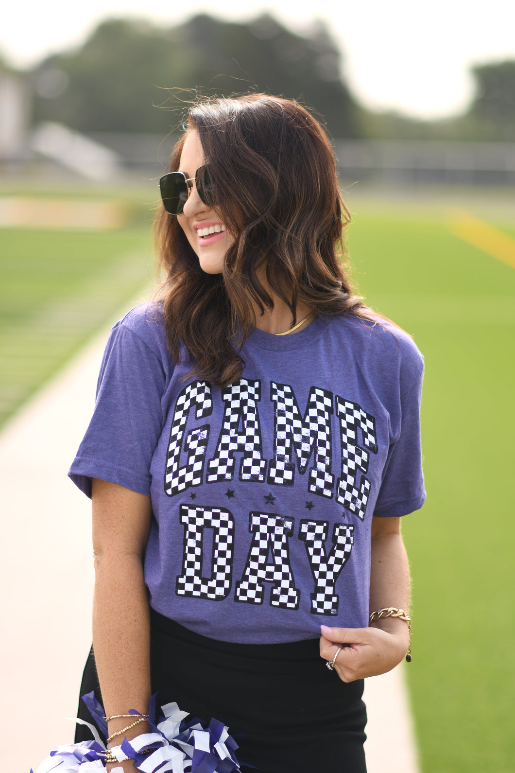 RTS Purple Checkered Game Day Tee