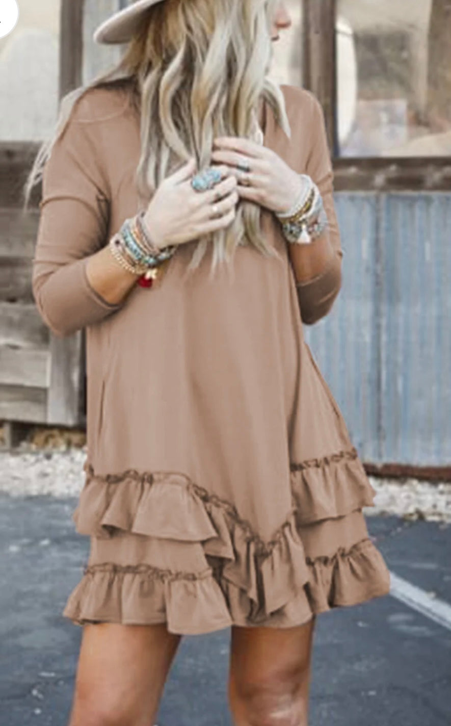 Tiered Ruffled Hem Mini Dress