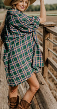 Load image into Gallery viewer, Plaid Button Up Collared Neck Shirt Dress
