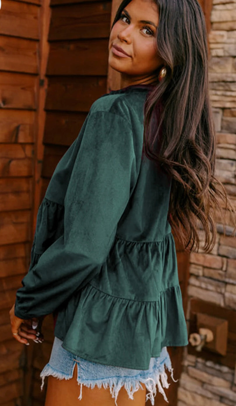 Retro Corduroy Buttoned Shirt
