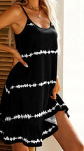 Devine Contrast Printed Scoop Neck Mini Cami Dress