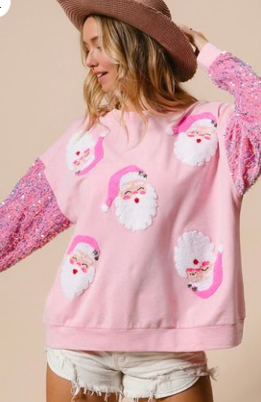 Christmas Sequin Sleeve Sweatshirt