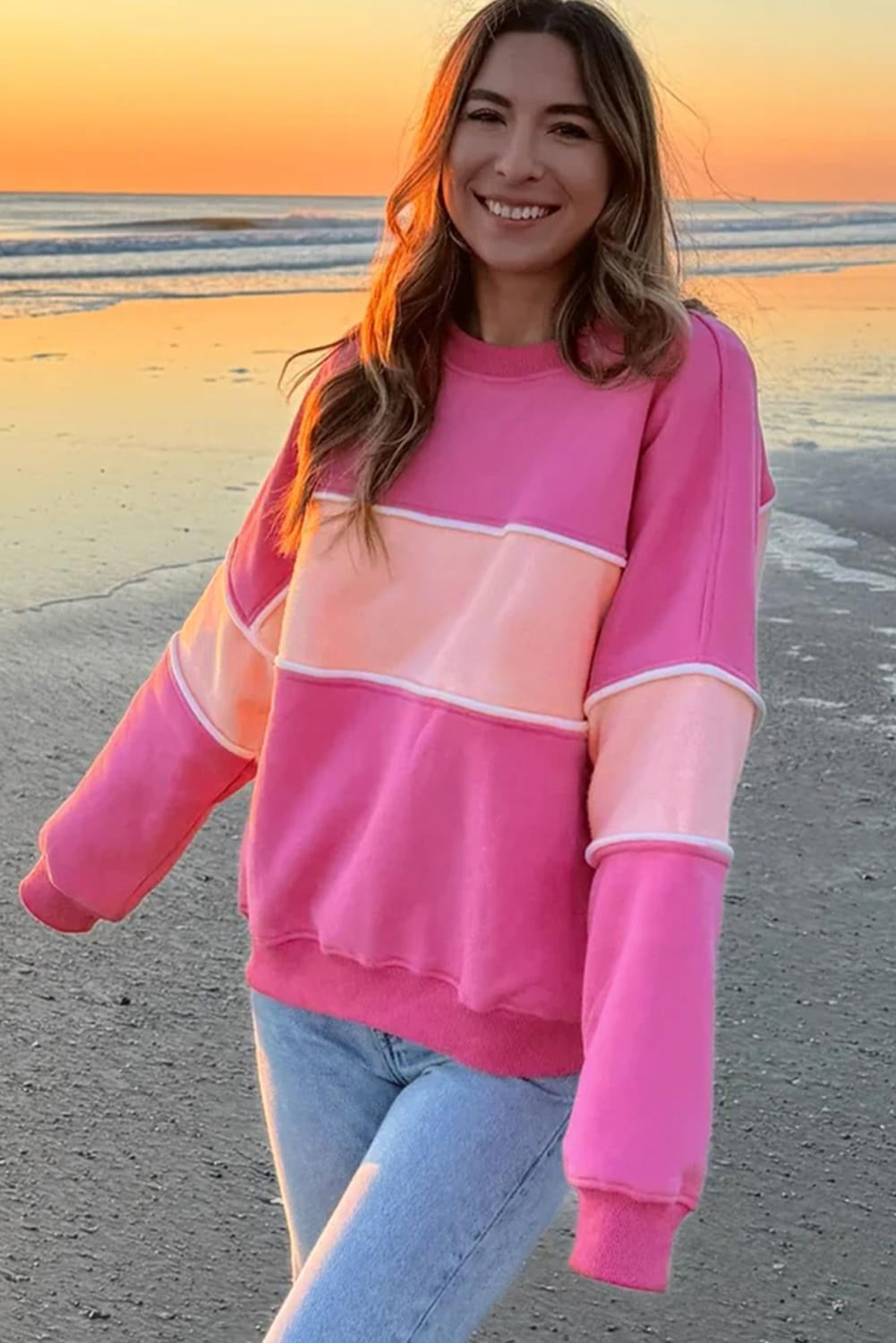 My Sunset Sweater Sachet Pink Colorblock 
Sweatshirt