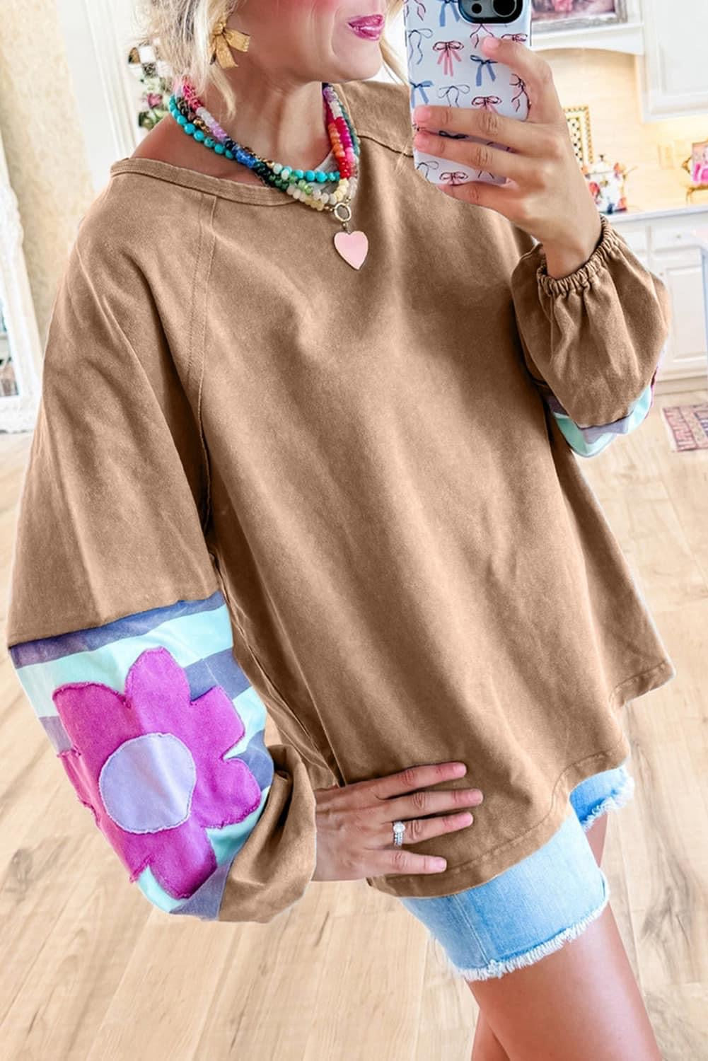 Flower Patchwork Wxposed Sean Oversized Top