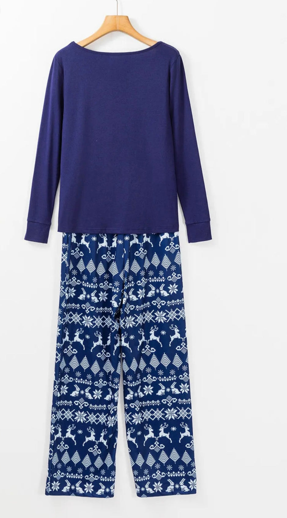 Round Neck Long Sleeve Top and Printed Pants Lounge Set