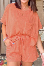 Load image into Gallery viewer, Texture Short Sleeve Top and Shorts Set
