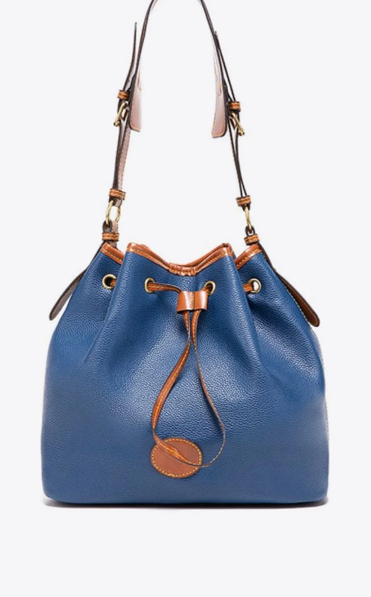 PU Drawstring Bucket Bag