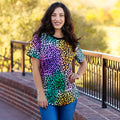 Multi Leopard Print Top-30057