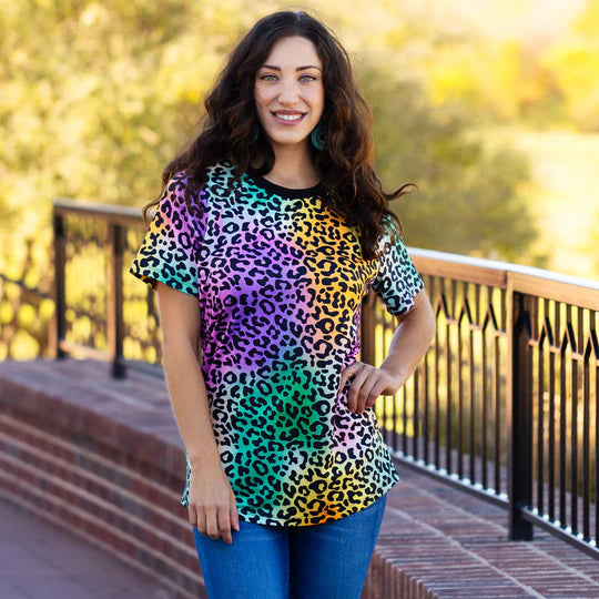 Multi Leopard Print Top-30057