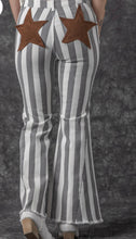 Load image into Gallery viewer, Raw Hem Star Applique Striped Jeans
