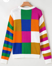 Load image into Gallery viewer, Color Block Long Sleeve Sweater
