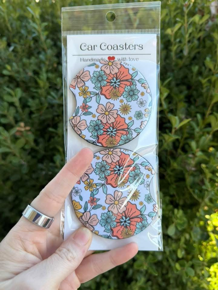 Floral Car Coasters