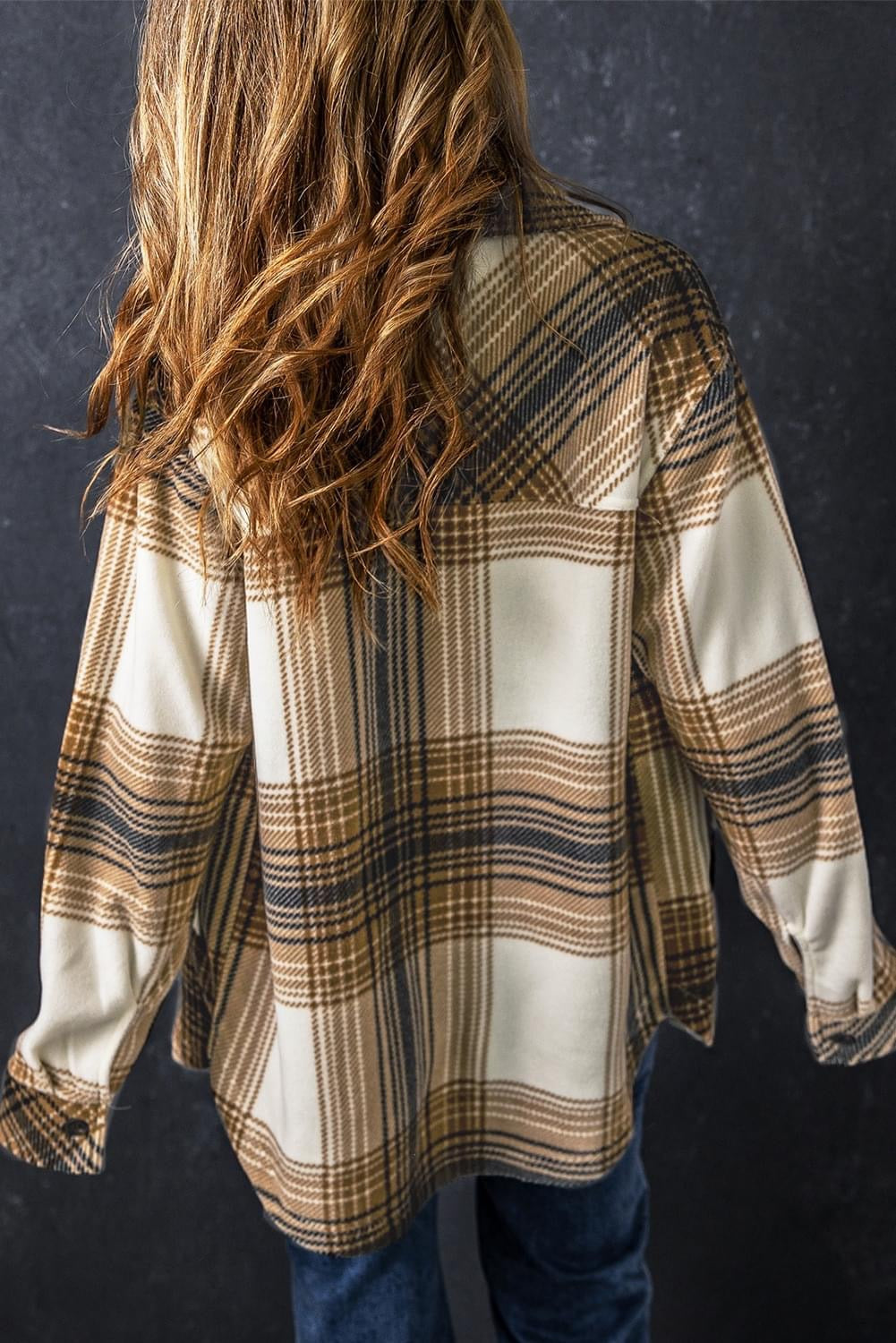 Multicolour Plaid Button Up Shacket /jacket