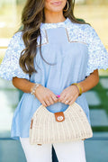 GARDEN SERENADE BEAU BLUE BLOUSE **SHIPPING EXPECTED TO BEGIN ON DATE 4/17**