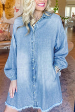 Load image into Gallery viewer, Washed Denim Shirt Dress
