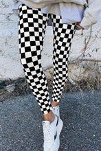 Load image into Gallery viewer, BLACK CHECKERED HIGH WAIST SKINNY LEGGINGS **SHIPPING EXPECTED TO BEGIN ON DATE 11/15**
