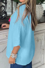 Load image into Gallery viewer, ARUBA BLUE CRINKLED BLOUSE
