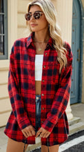 Load image into Gallery viewer, Plaid Collared Neck Long Sleeve Shirt
