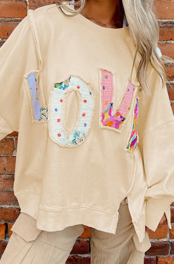 LOVE Patch Sweatshirt- Ships 11/25