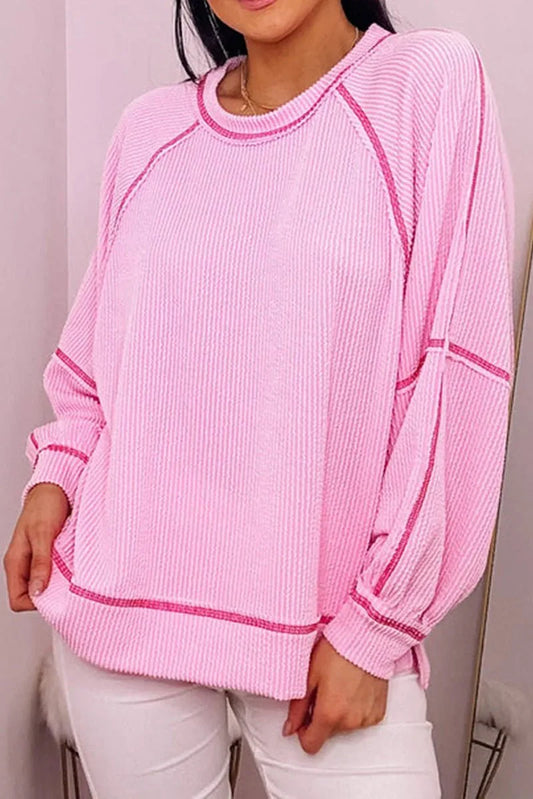 COZY UP PINK TEXTURED TOP **SHIPPING EXPECTED TO BEGIN ON DATE 8/30** Wholesale accessory market