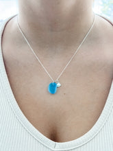 Load image into Gallery viewer, &quot;Shelly Seaglass&quot; Blue Silver Necklace
