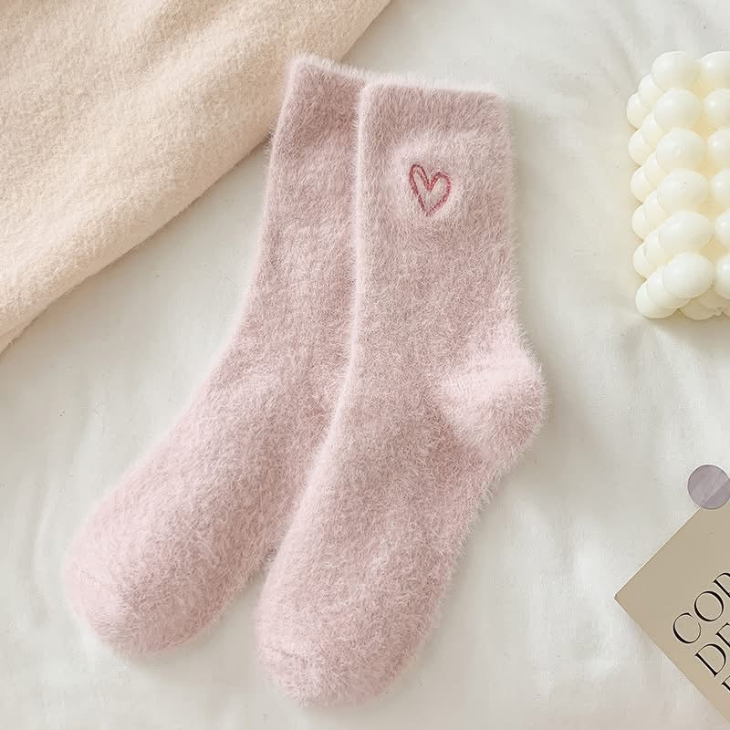 Fuzzy Valentine Heart Socks
