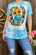 Cheetah Sunflower Bleached Tee
