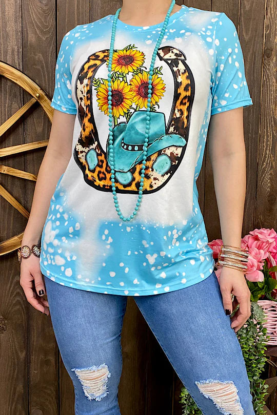 Cheetah Sunflower Bleached Tee