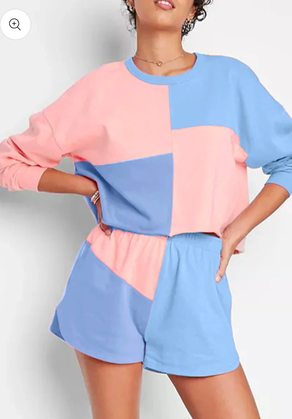 Colorblock Patchwork 2-piece Set