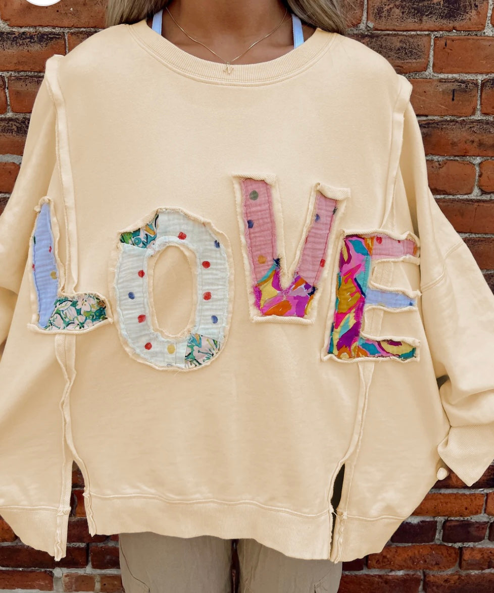 LOVE Patch Sweatshirt- Ships 11/25