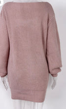 Load image into Gallery viewer, Boat Neck Long Sleeve Mini Sweater Dress
