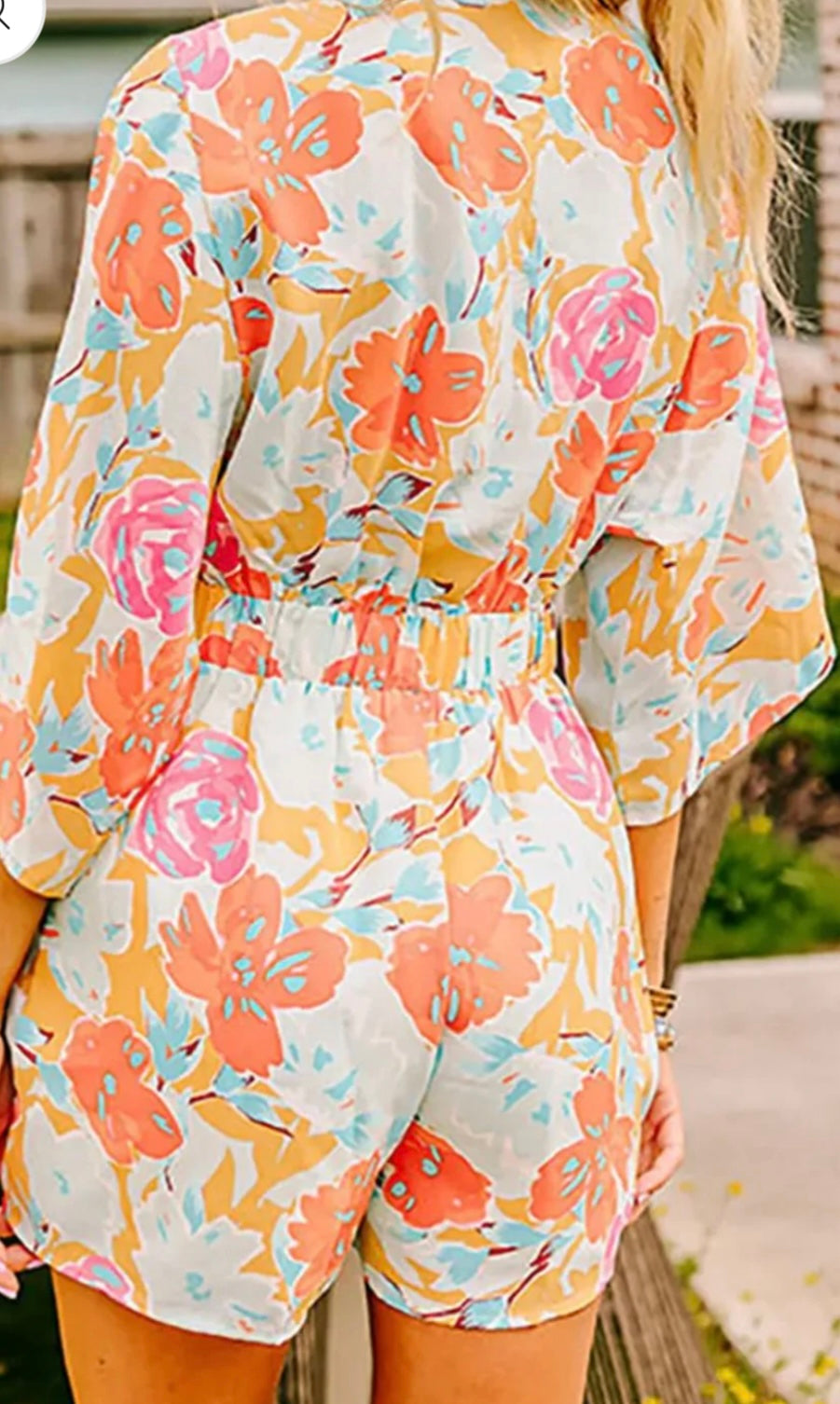 Tied Printed Half Sleeve Romper