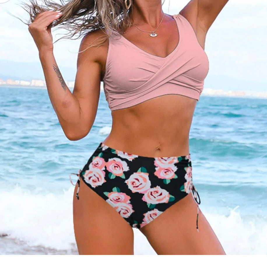 Printed Drawstring Swimsuit