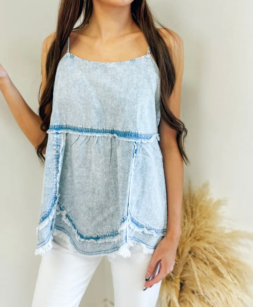 Summer Skies Denim Tank