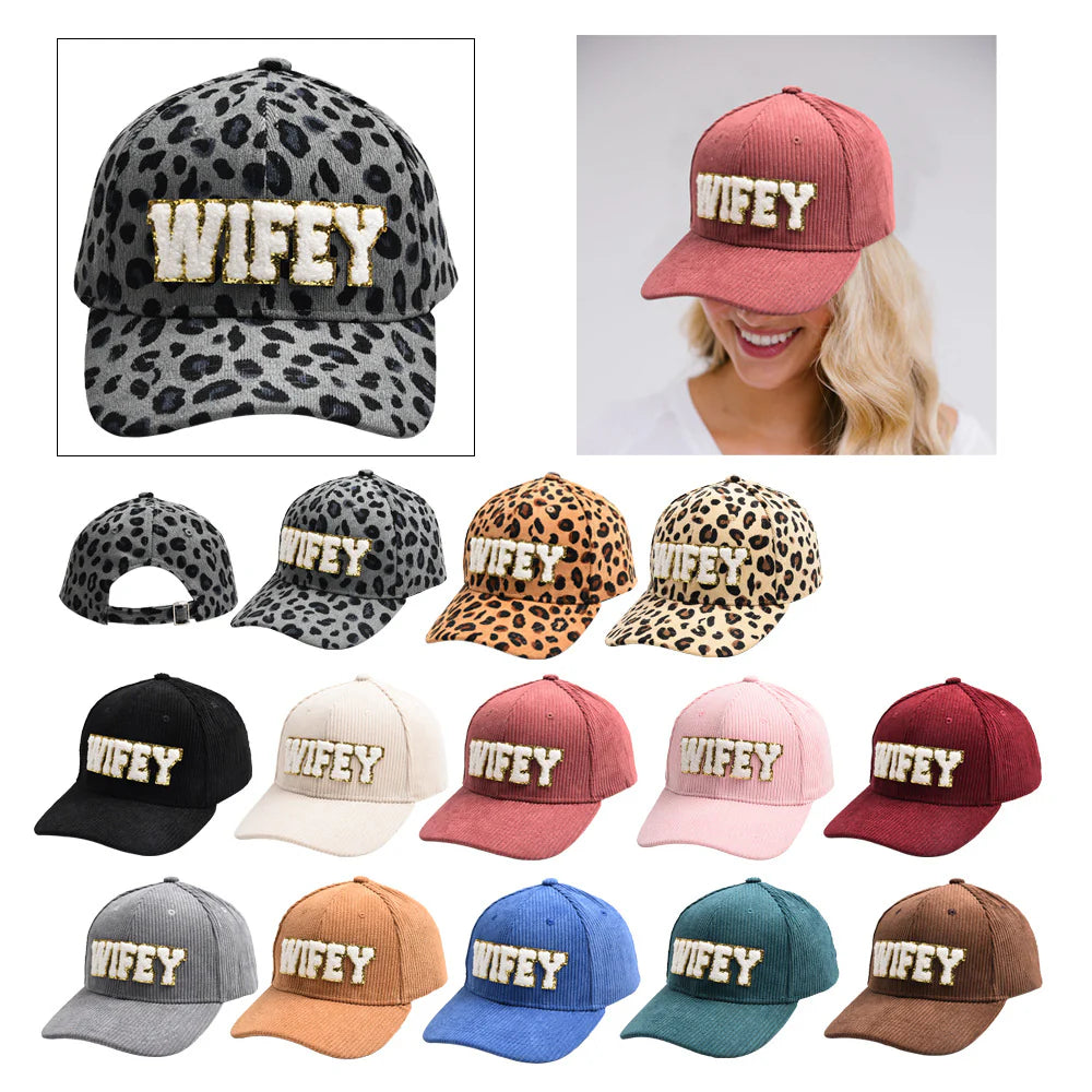 Wifey Corduroy Baseball Caps