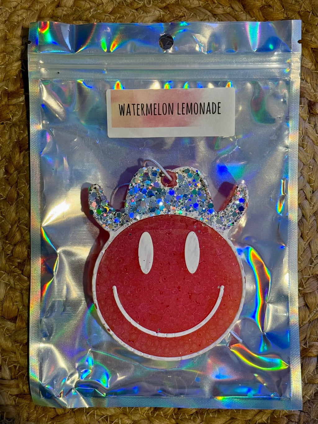 Glitter Cowboy Smiley Car Freshie