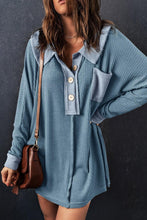 Load image into Gallery viewer, Waffle Knit Buttoned Long Sleeve Top
