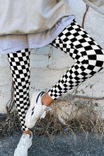 Load image into Gallery viewer, BLACK CHECKERED HIGH WAIST SKINNY LEGGINGS **SHIPPING EXPECTED TO BEGIN ON DATE 11/15**
