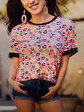 Multi Leopard sleeve top