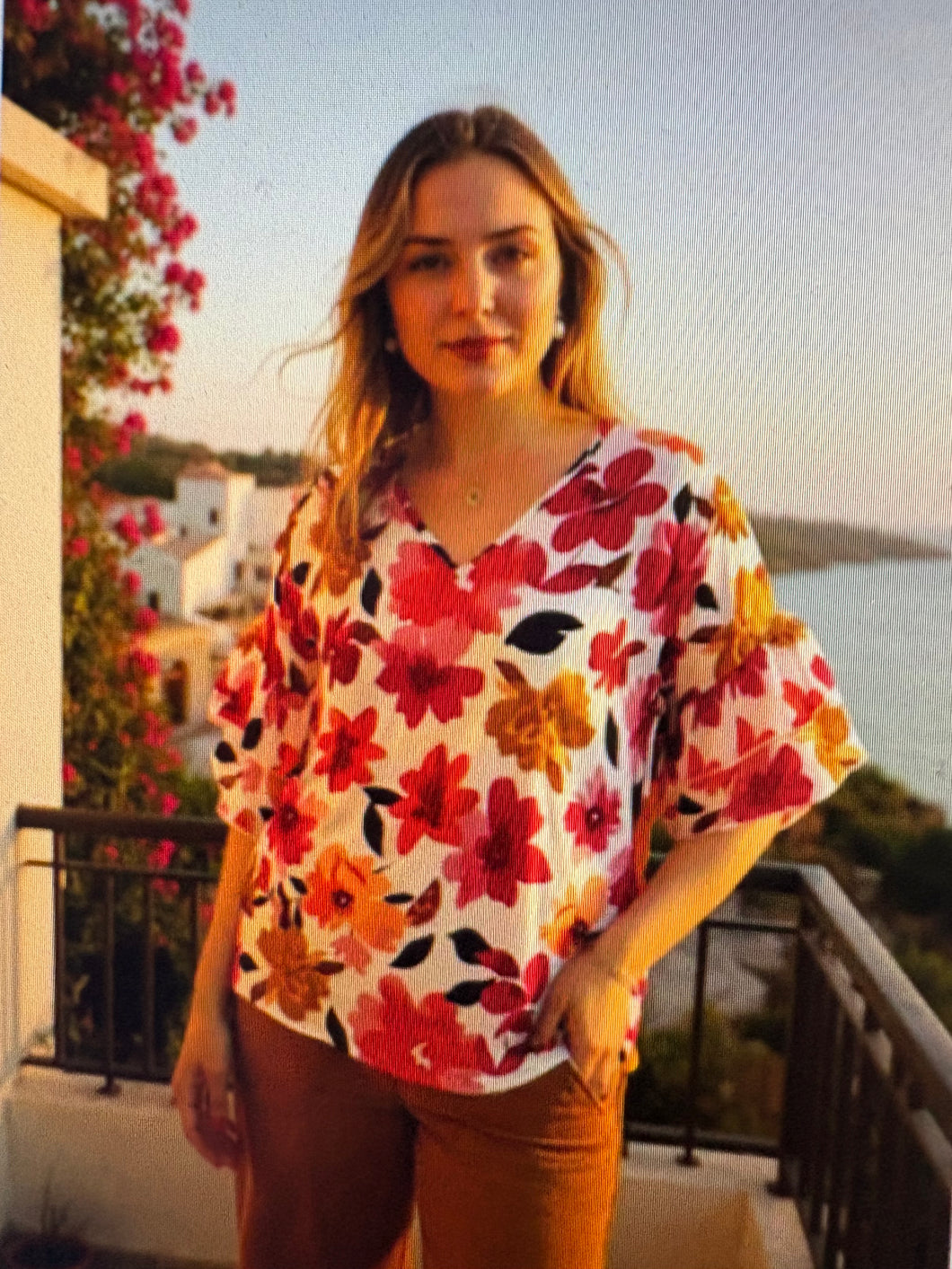 Fall Floral Printed Blouse