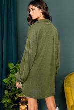 Load image into Gallery viewer, Hold it all Moss Green Corded Collared Shift Dress
