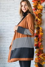 Load image into Gallery viewer, Colorblock Striped Patchwork Open Cardigan
