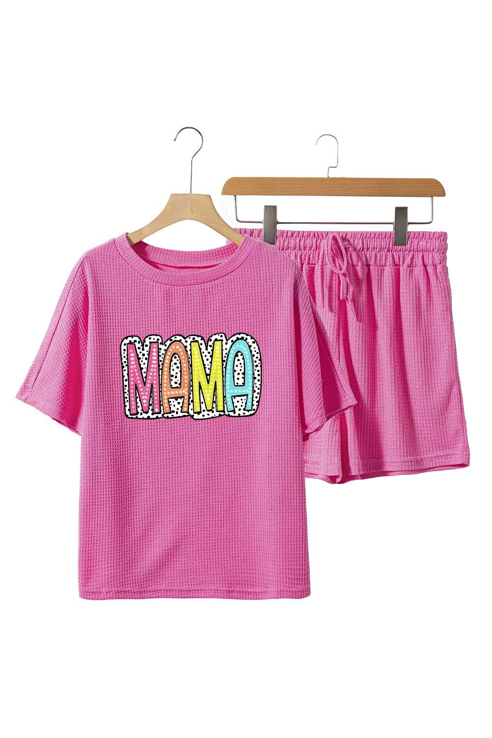 Rose Red MAMA Cheetah Wzffle knit short set