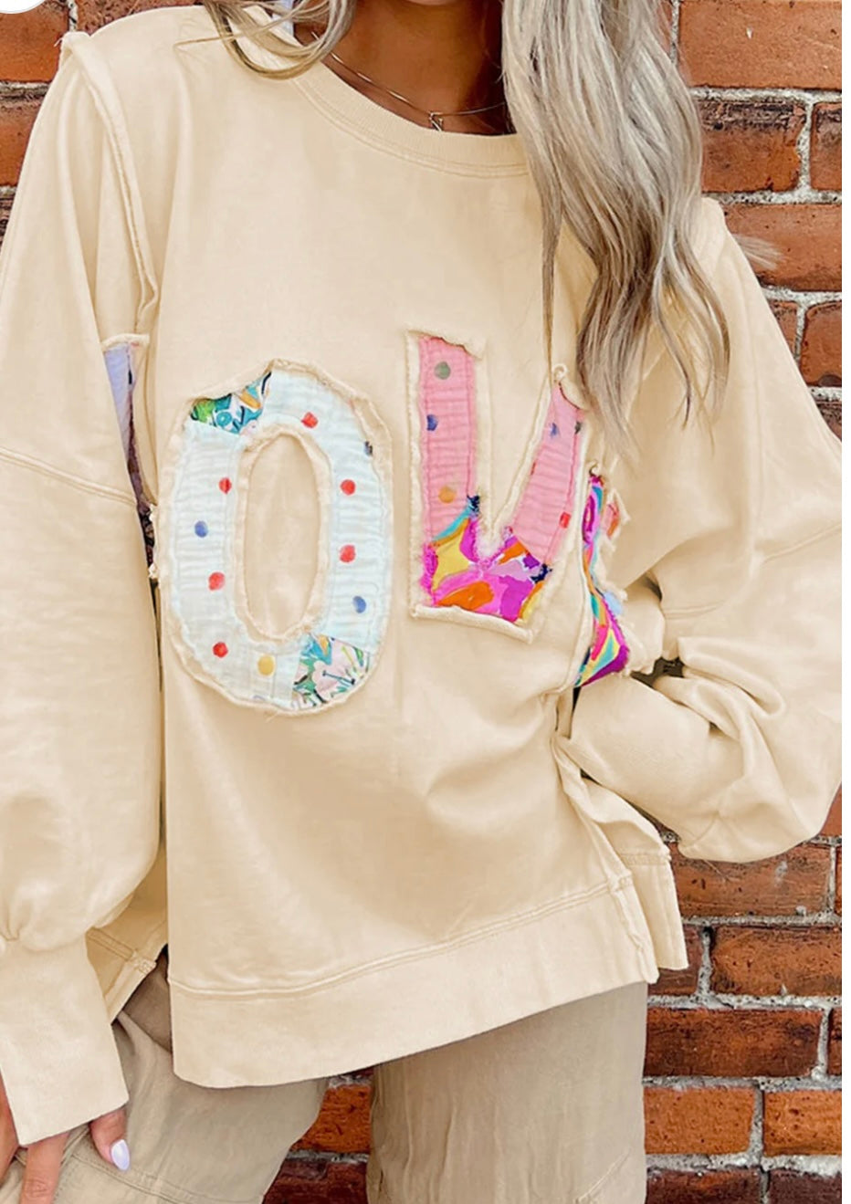 LOVE Patch Sweatshirt- Ships 11/25