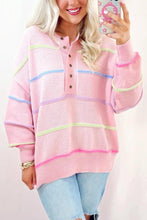 Load image into Gallery viewer, Rainbow Stripes Cozy Sweater
